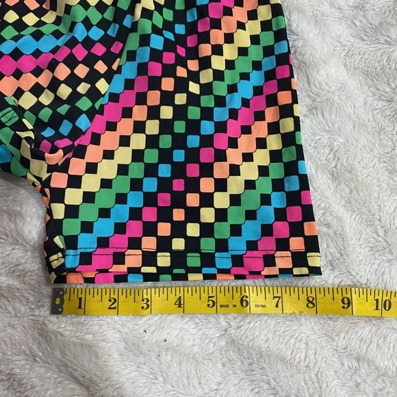 Multicolor Women's Colorblock Nylon Blend Elastic Waist Athletic Shorts Size M - Picture 7 of 8